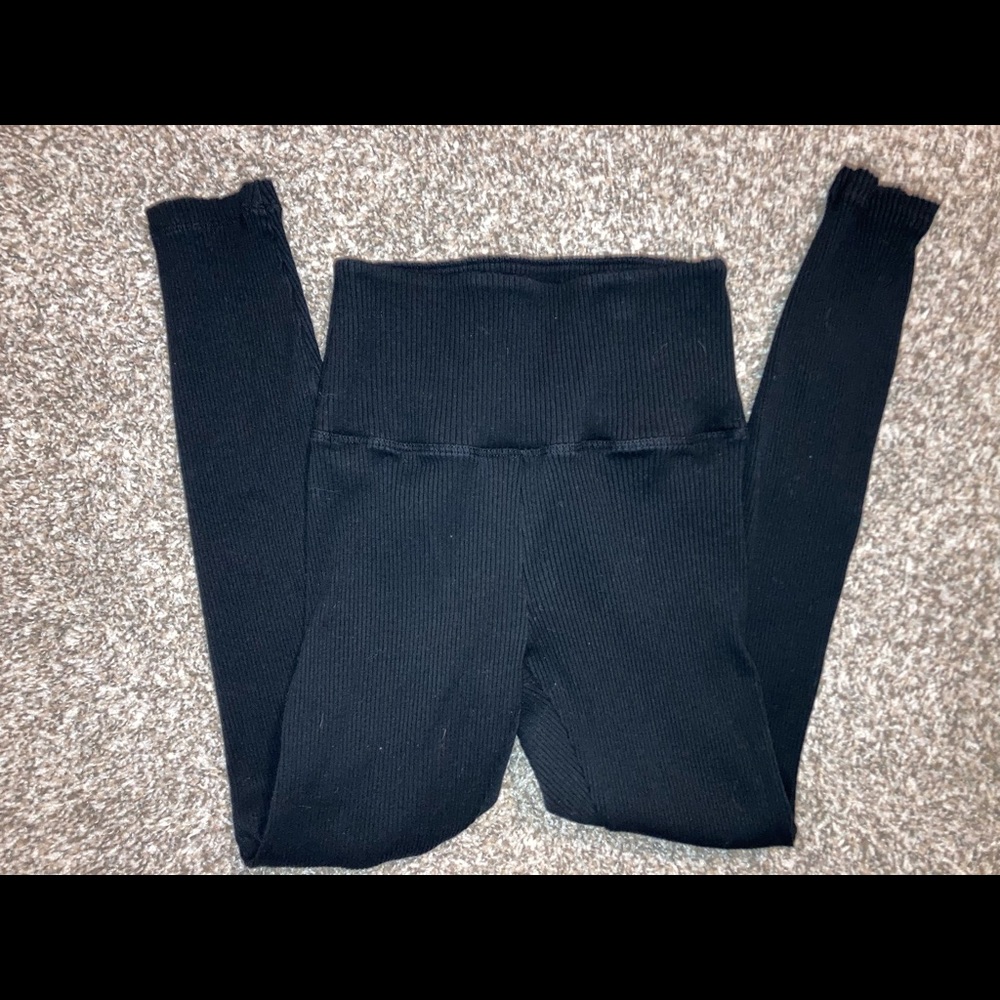 Ribbed PINK yoga leggings